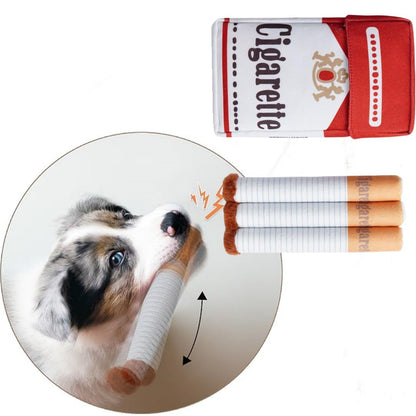 Dog cigarettes with box, sound making toys, pet toys, bite resistant and grinding plush toys, cat supplies
