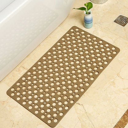 Square Non-slip Bathroom Mat With Suction Cup And Round Hole Design Shower Anti-fall Household Shower Massage Quick Drainage Mat
