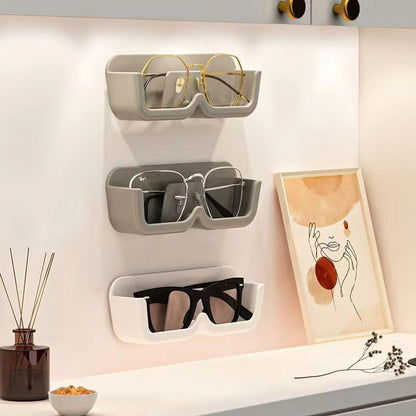 Glasses storage rack wall mounted non perforated decorative wall display sunglasses storage rack storage box