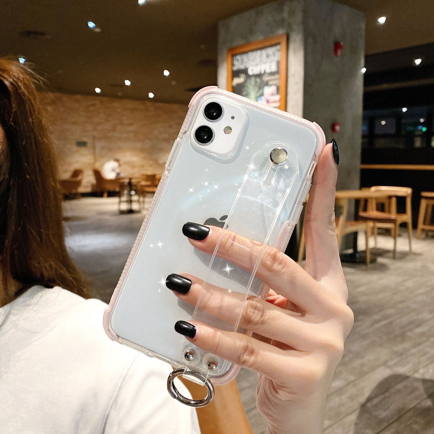 Apple Transparent Flash Powder Anti-Fall Phone Case