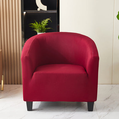 Elastic solid color semi-circular sofa cover, internet cafe, sand caf é, hotel leisure booth, all inclusive, single sofa chair cover