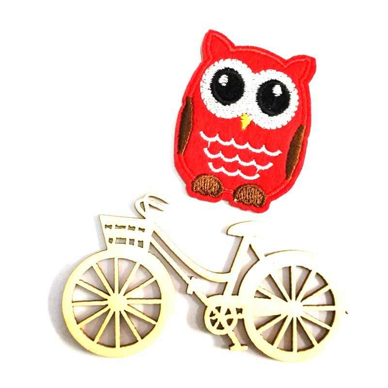 6pcs 4.2*5.3cm Owl Embroidered Iron-On Patches for Clothes Stickers Badge Applique Stripe DIY Accessories