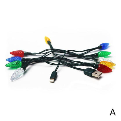 Christmas LED USB Charging Cable with Lights