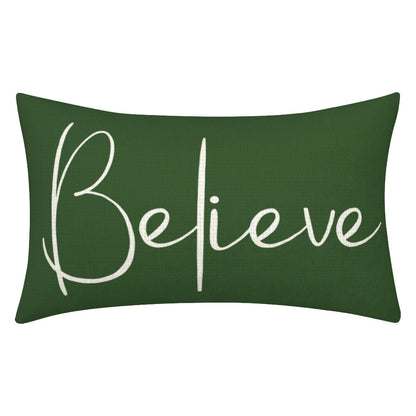 Christmas Decorative Pillowcase 2-piece Set Merry Christmas Sofa Cushion Cover Believe Waist Pillow Cover