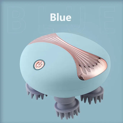 Mini Electric Head Massager Relax Shoulder Neck Deep Tissue Red Light Therapy Body Scalp Massage Kneading Vibrating Device
