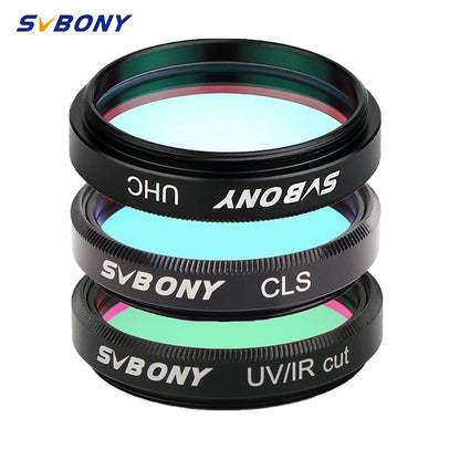 SVBONY 1.25'' UHC + UV-IR+CLS 3 pcs Elimination of light pollution filters for Astronomy Telescope Eyepiece Observations of Deep
