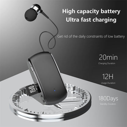 K68 New Collar style Bluetooth Earphones MP3 Earphones Wireless Telescopic Cable Single Ear Card Insertion Recording Earphones