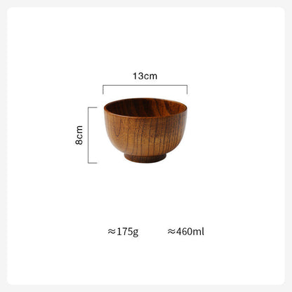 Japanese Style Wooden Rice and Soup Bowl