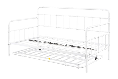 Metal Frame Daybed with trundle（white）