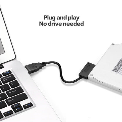 Notebook optical drive cable SATA to USB adapter cable 6+7P SATA to USB 2.0 easy drive cable adapter box