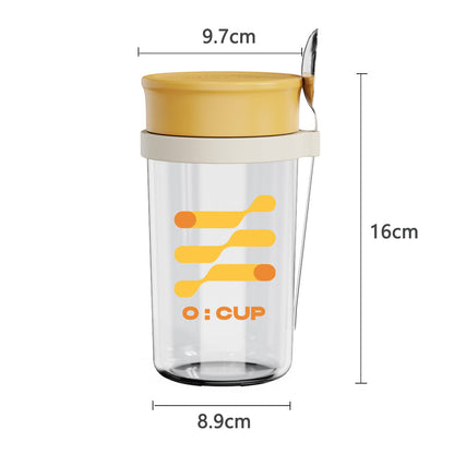 Glass oatmeal breakfast cup home milk cup with spoon bowl water cup with coffee cup
