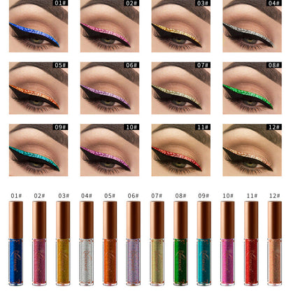 NICEFACE Metallic Colors Shiny Diamond Liquid Eyeliner High Shine Pearlescent Liquid Eyeliner