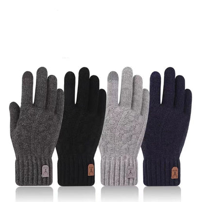 Cold-proof Woolen Knitted Driving Gloves for Men