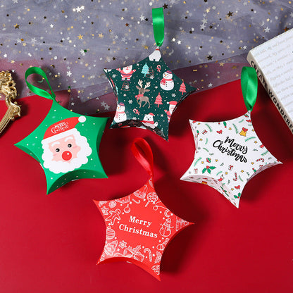 Christmas candy packaging box, Christmas gift box, new pentagonal star gift packaging box