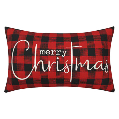 Christmas Decorative Pillowcase 2-piece Set Merry Christmas Sofa Cushion Cover Believe Waist Pillow Cover