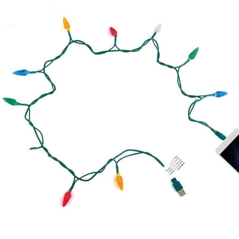 Christmas LED USB Charging Cable with Lights
