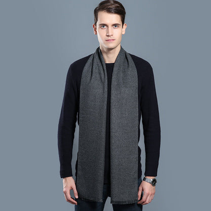 Simple Plaid Artificial Cashmere Warm Scarf