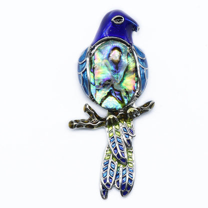 Gemstone Inlaid Brooch Pendant