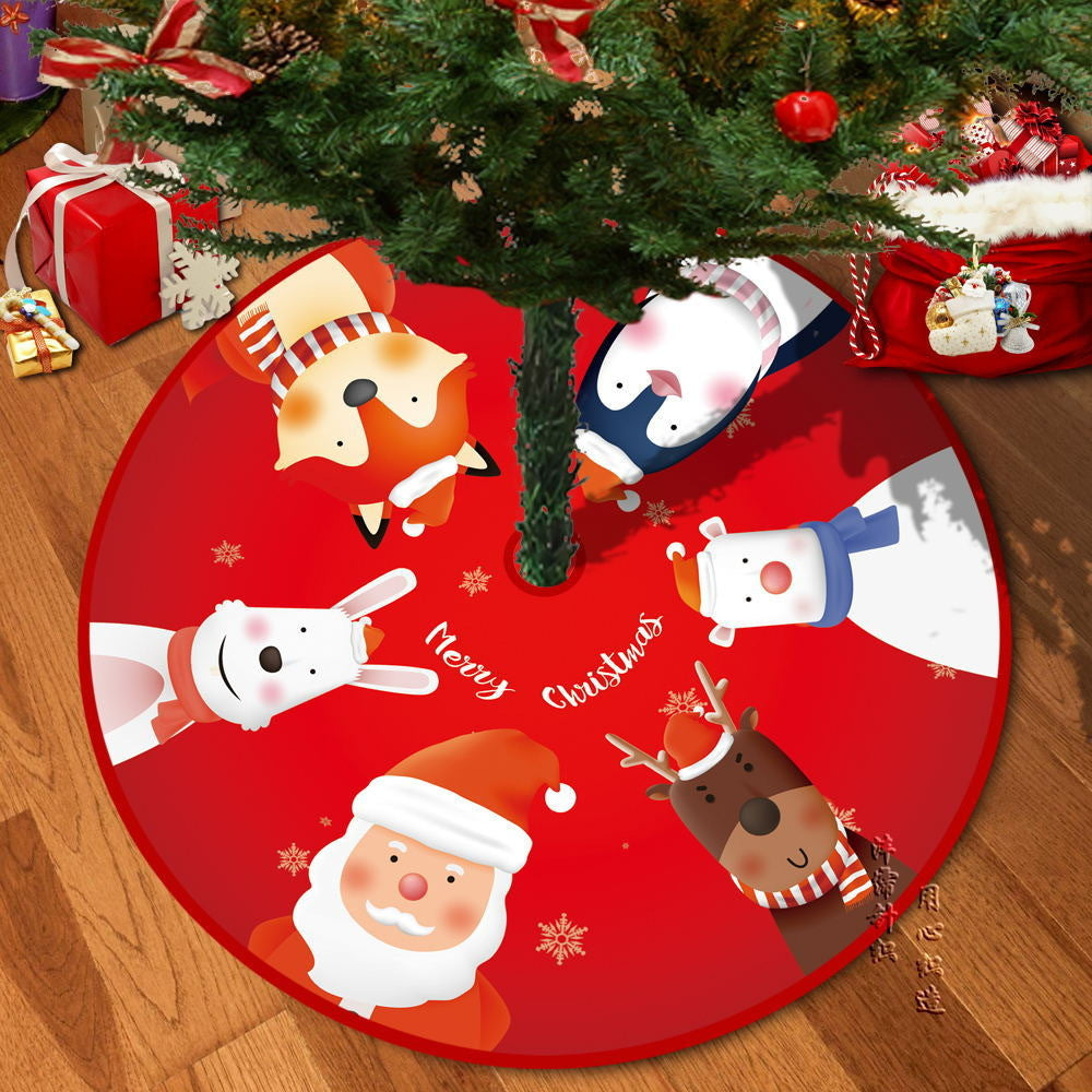Deer Head Snowflake Santa Claus Gift Box Series Christmas Tree Bottom Decoration Apron Atmosphere Decoration