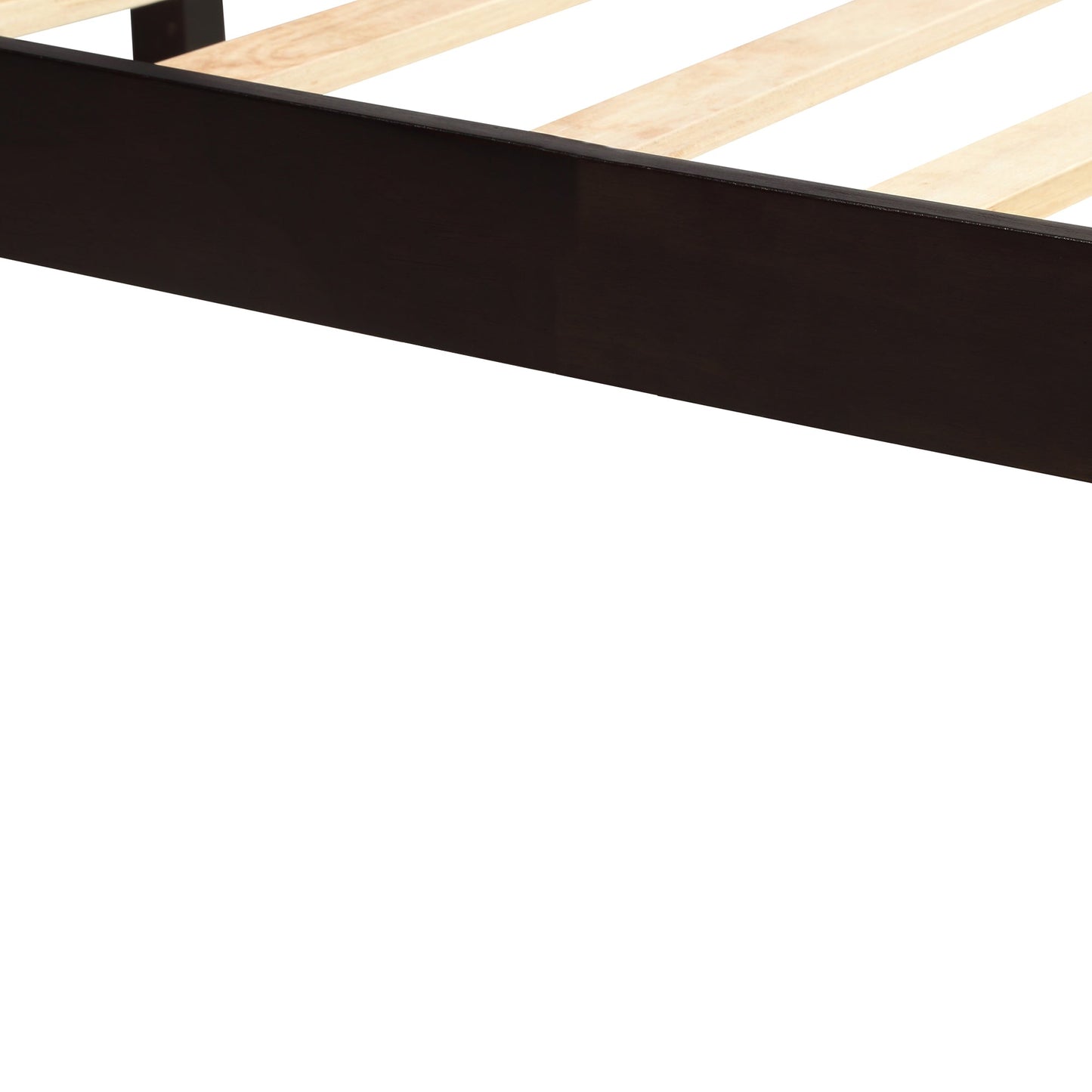 Platform Bed Frame with Headboard, Wood Slat Support  No Box Spring Needed  Queen Espresso