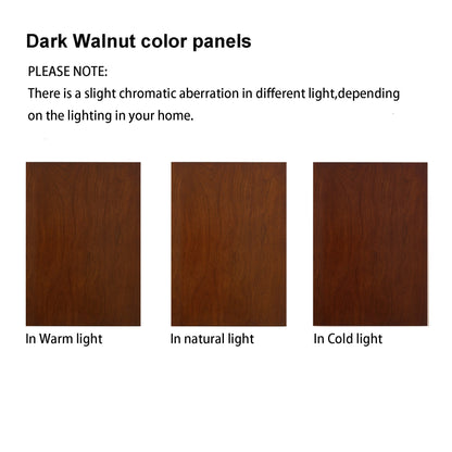 Corner Curio cabinet, adjustable tempered glass frame, rearview mirror, display cabinet, walnut wood (excluding E26 bulbs)