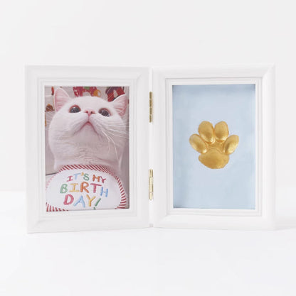 Frame Cat Palm Print Solid Wood Photo Commemorative Table
