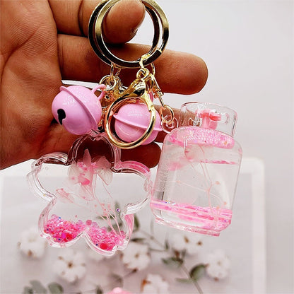 Acrylic Dried Flower Oil Keychain