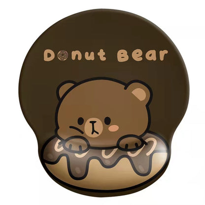 Bear mouse pad wrist mouse pad girls soft pad cute wrist pad 3d silicone wrist pad hand rest