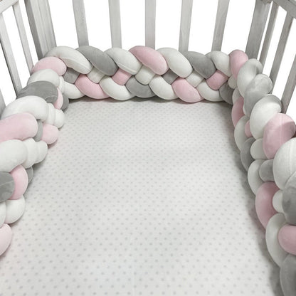 Woven baby bed surround anti-collision strip four strand Fried Dough Twists braid wrapped around the bed surround ins baby child