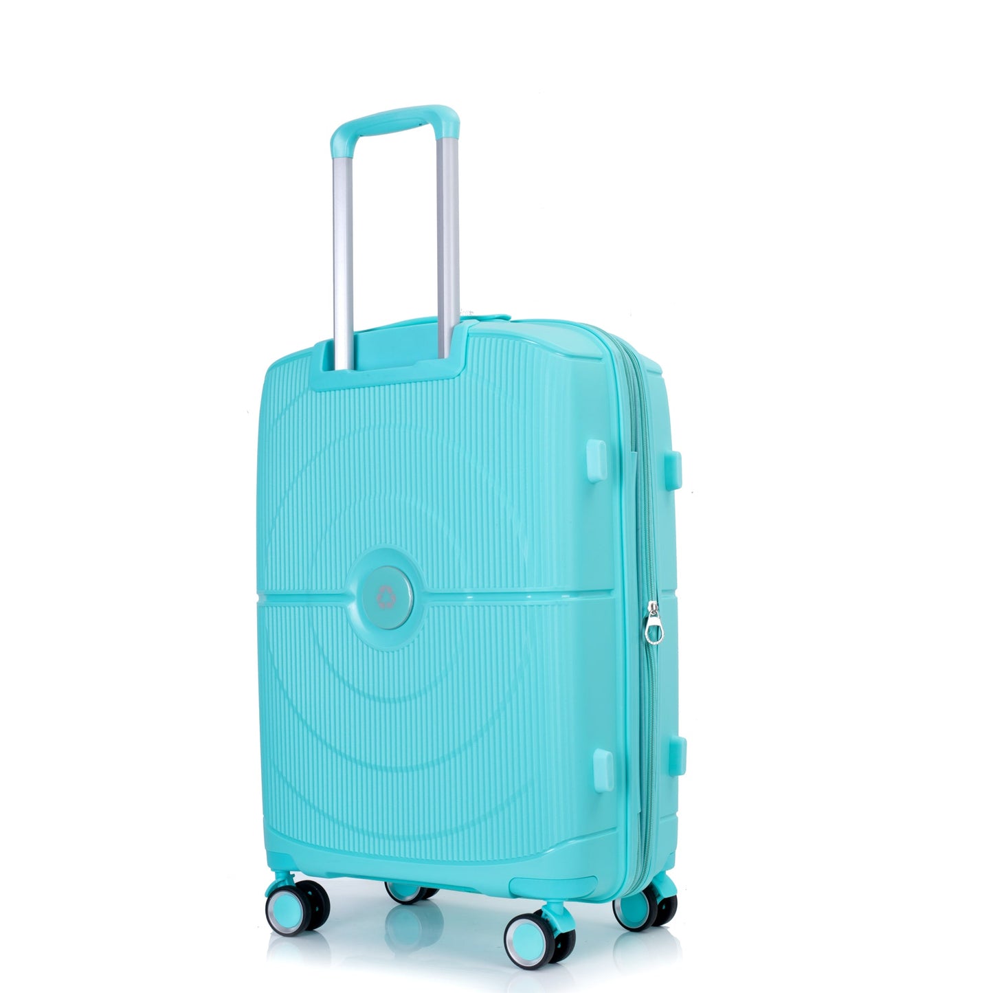 Expandable Hardshell Suitcase Double Spinner Wheels PP Luggage Sets Lightweight Durable 3-Piece Set (20/24/28) , Lake Blue