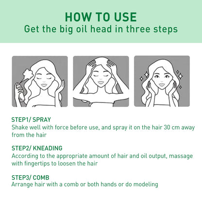 Hair Volumizing Spray, Oil Control Refreshing Fluffy Free Wash Dry Hair Spray