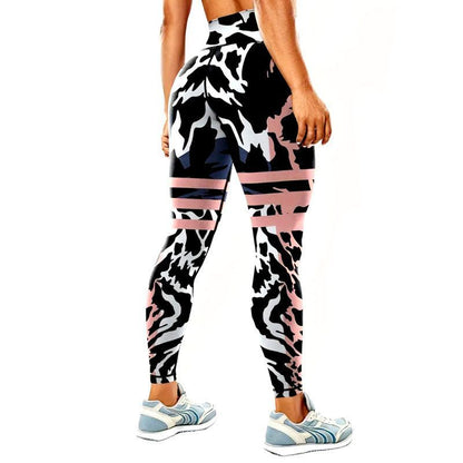 Women's Camouflage Printed High Waisted Hip Lifting Yoga Pants