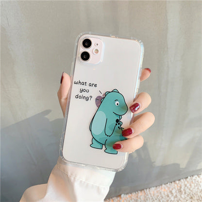 Simple Transparent Airbag Anti-Fall Phone Case for Couples