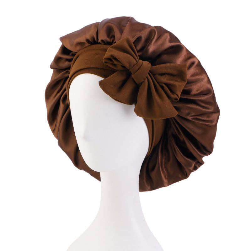 Solid Color Simulation Silk Elastic Ribbon Colored Ding Round Hat