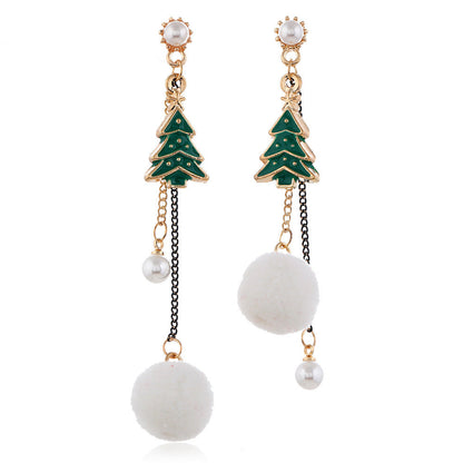 European American Christmas Snowflake Earrings