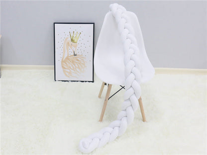 1Pcs 1M/2M/3M Baby Handmade Nodic Knot Newborn Bed Bumper Long Knotted Braid Pillow Baby Bed Bumper Knot Crib Infant Room Decor