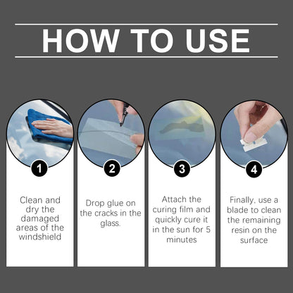 Car Windshield Repair Fluid Set, Car Front Windshield Repair Cracks Clear Vision