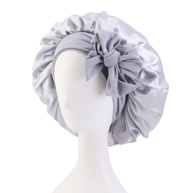 Solid Color Simulation Silk Elastic Ribbon Colored Ding Round Hat