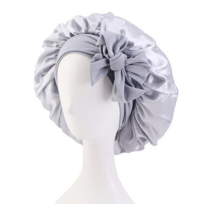 Solid Color Simulation Silk Elastic Ribbon Colored Ding Round Hat