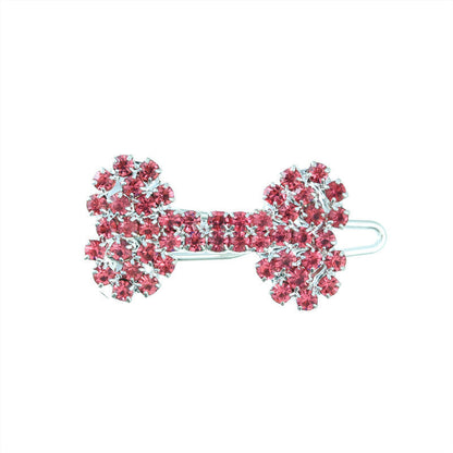Pet Cat And Dog Ornament Diamond Dog Bone Barrettes