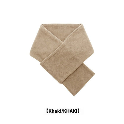 Men's Autumn Winter Solid Color Polar Fleece Scarf