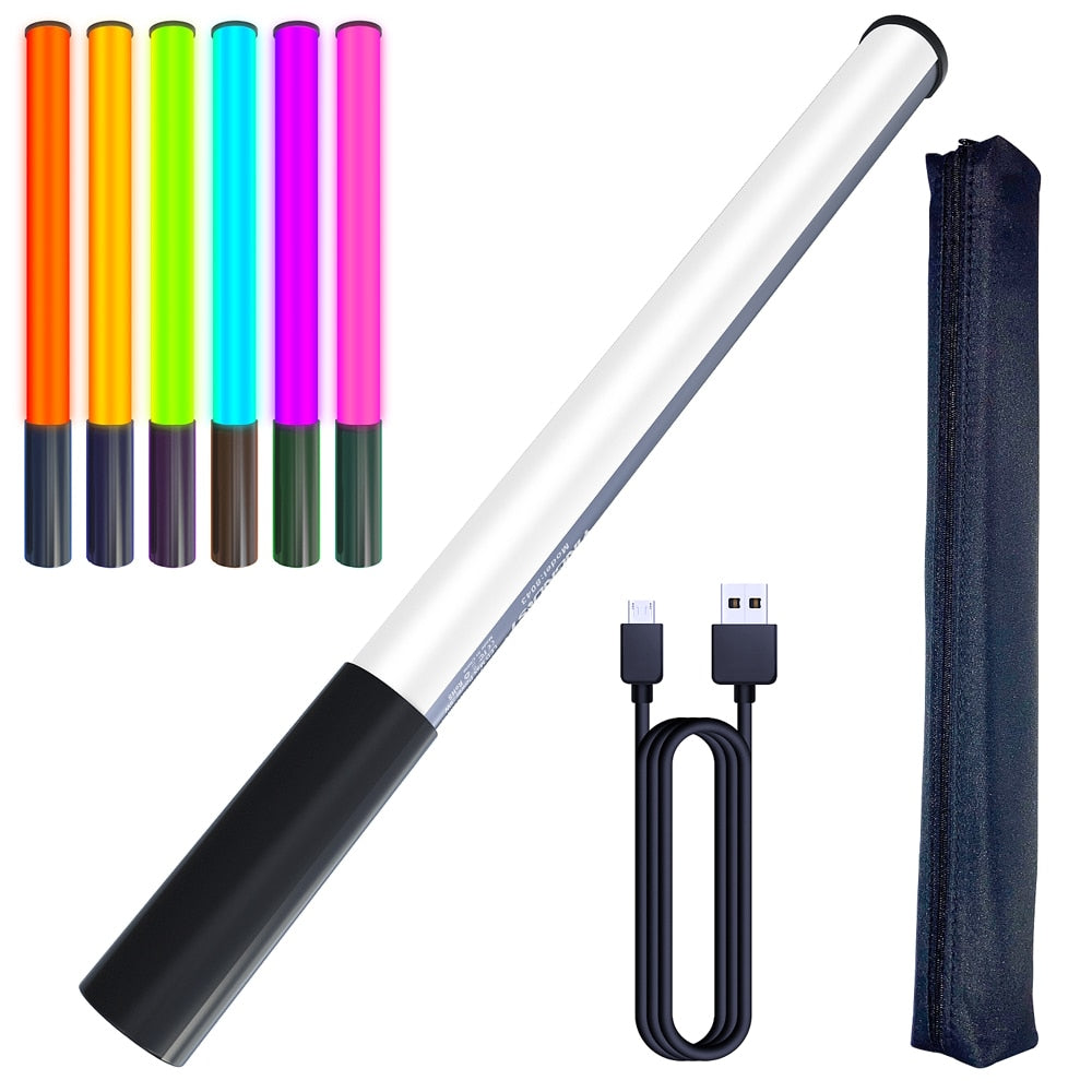 RGB Colorful LED Stick Fill Light Handheld 3200K-5600K LED Flash Light stick Speedlight Photographic Lighting