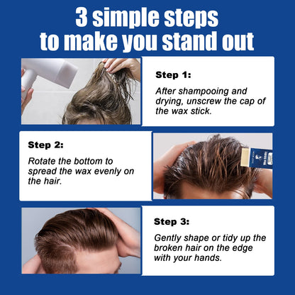 Men's Hair Wax Stick Broken Hair Care Lasting Styling Natural Fluffy Three-Dimensional Easy Styling Hair Wax Stick