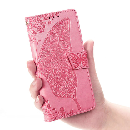 Flower Butterfly Embossed Leather Case