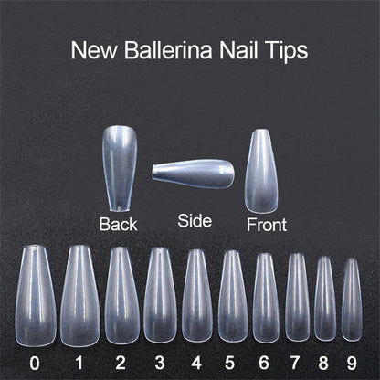 500 Transparent Natural Color Ballet Fake Nails