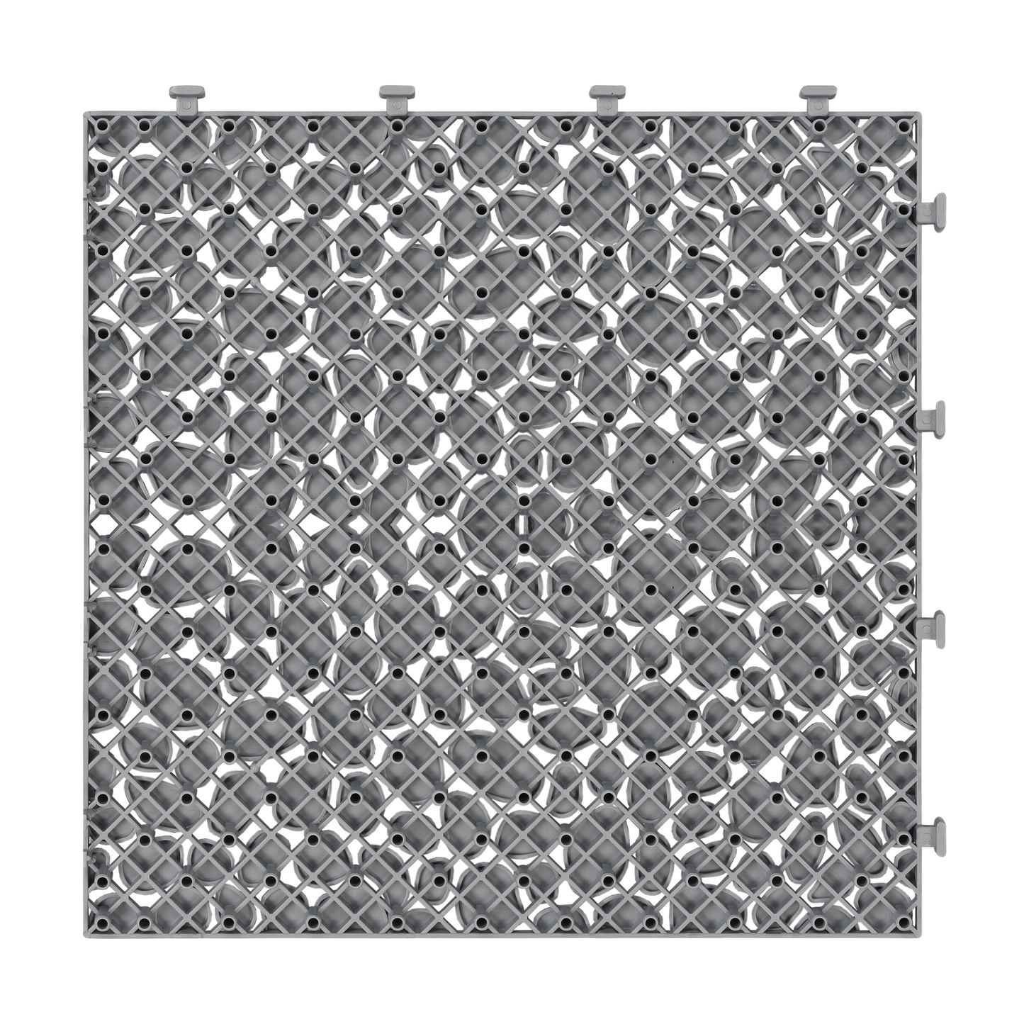 12 x 12 inch gray interlocking deck tiles, plastic waterproof pebble pattern, pack of 12 pieces