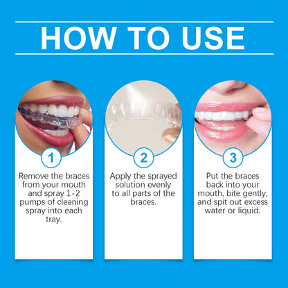 Denture Cleaner Spray, Denture Cleaner Cosmetic Teeth Denture Cleaner Spray Portable