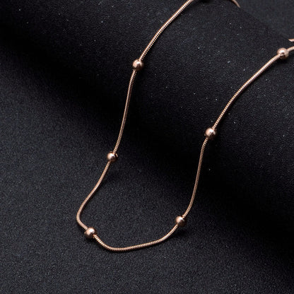 Fashion stainless steel round snake bag bead chain multi-color accessory chain necklace collarbone chain