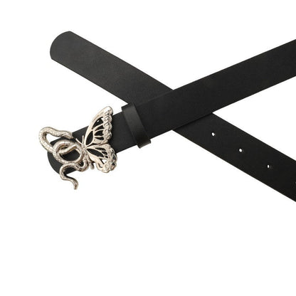 Dark Snake Butterfly Decoration Belt Men