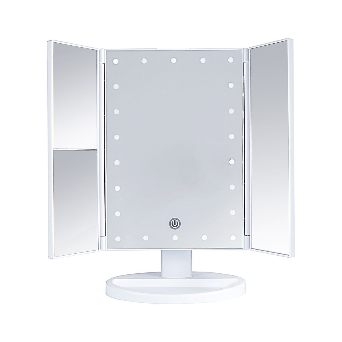 Foldable Magnifying Makeup Mirror with Lamp
